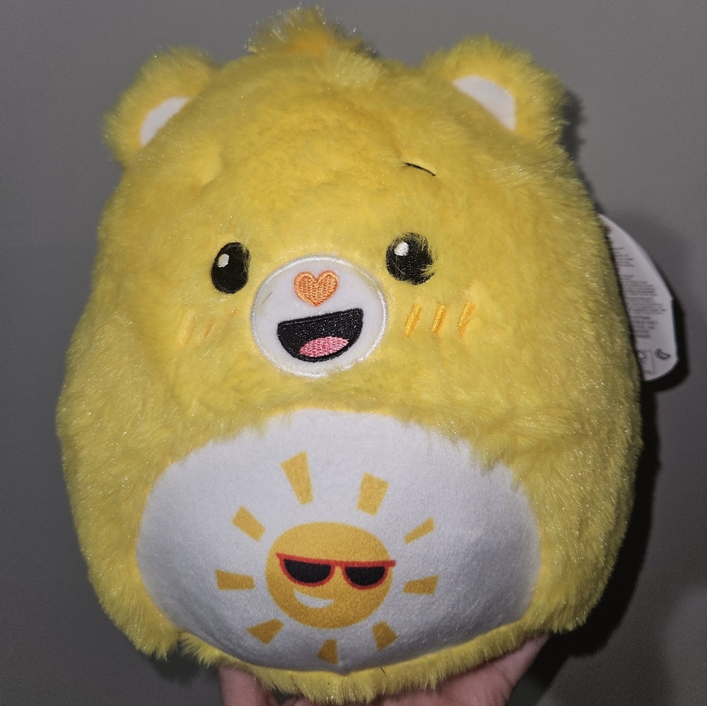 NWT Squishmallows FuzzAMallows FunShine Yellow Care Bear 8"